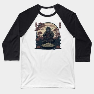 Japanese samurai with a bowl of ramen Baseball T-Shirt